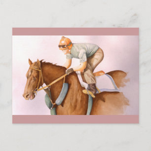 Race Horse and Jockey Postcard