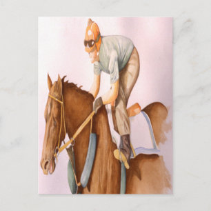 Race Horse and Jockey Postcard