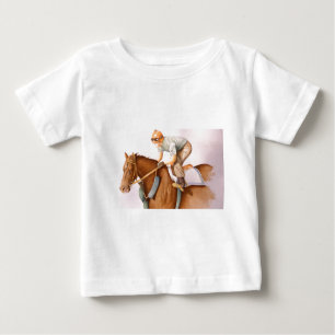 Race Horse and Jockey WaterColor Baby T-Shirt