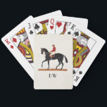 Race Horse Derby Jockey Monogram Vintage Style Playing Cards<br><div class="desc">Monogram Race Horse Derby Jockey Vintage Style Equestrian Playing Cards with vintage paper texture and custom name or monogram.</div>