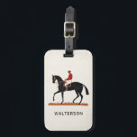 Race Horse Derby Jockey Vintage Equestrian Luggage Tag<br><div class="desc">Race Horse Derby Jockey Vintage Style Equestrian luggage tag with vintage paper texture and custom name or monogram.</div>