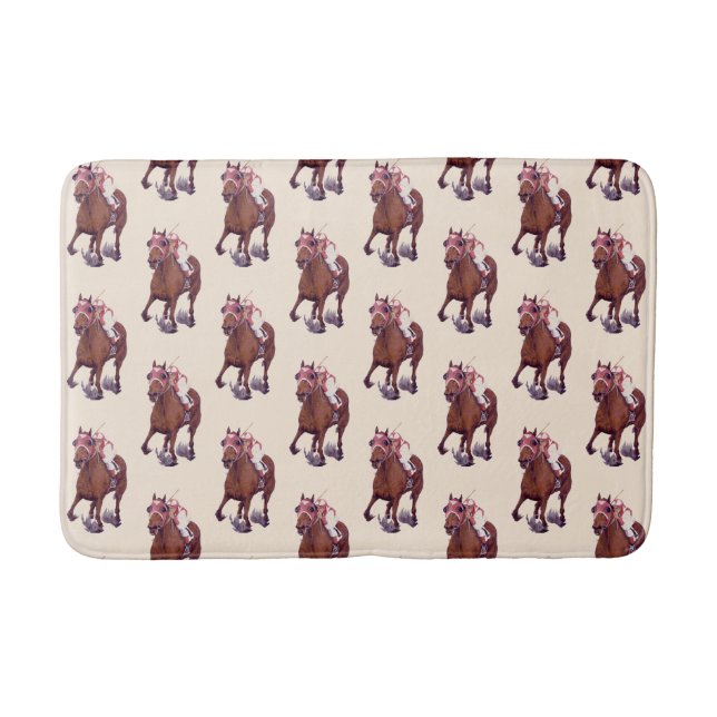 Race Horse is the Winning Thoroughbred Bath Mat (Front)