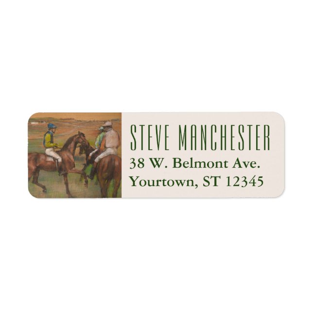 Race Horse & Jockey | Edgar Degas Return Address Label (Front)
