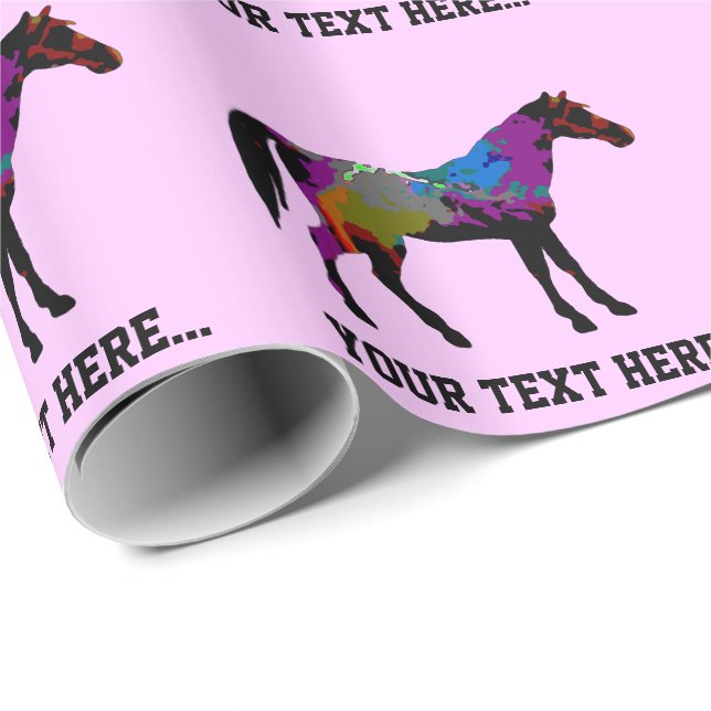 Race Horse Personalised Wrapping Paper (Roll Corner)
