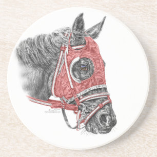 Race Horse Portrait Silks Coaster