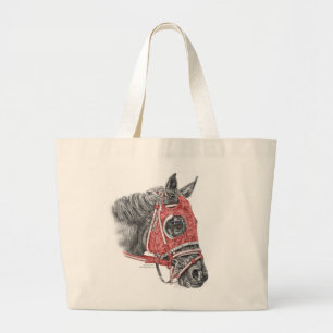 Race Horse Portrait Silks Large Tote Bag