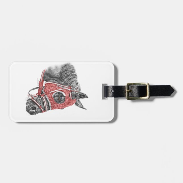 Race Horse Portrait Silks Luggage Tag (Front Horizontal)