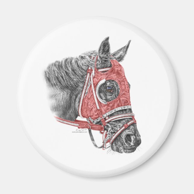 Race Horse Portrait Silks Magnet (Front)