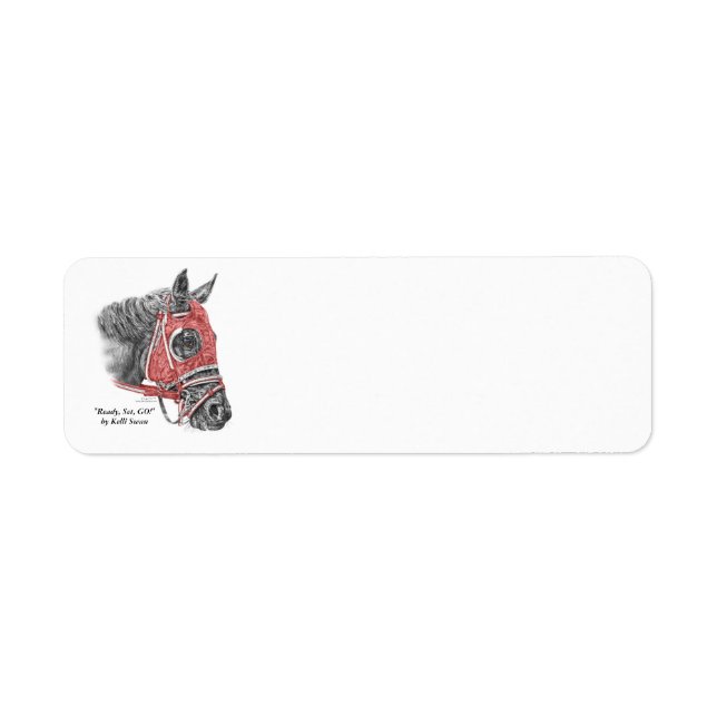Race Horse Portrait Silks Return Address Label (Front)