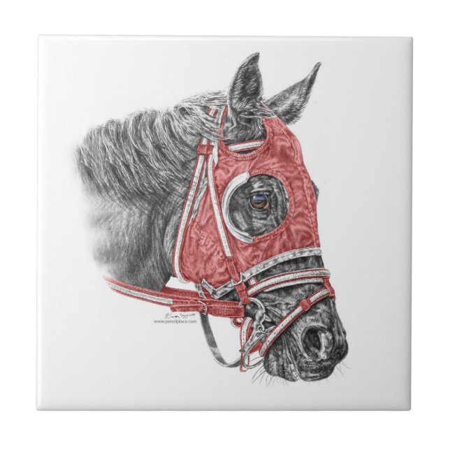 Race Horse Portrait Silks Tile (Front)