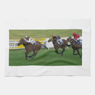 race horse, racing sports tea towel