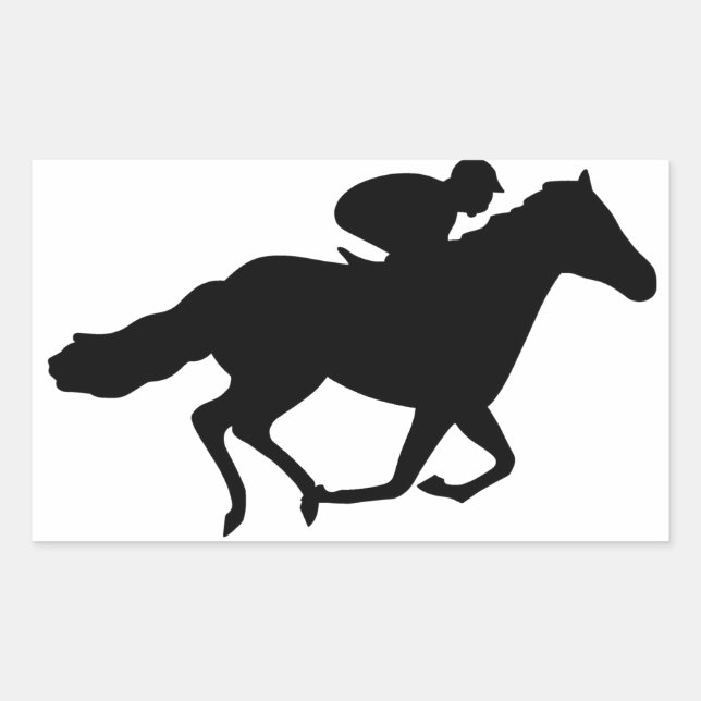 Race Horse Rectangular Sticker (Front)