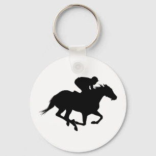 Race Horse Silhouette Key Ring