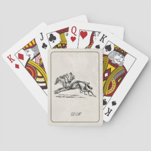 Race Horses Derby Equestrian Custom Monogram Playing Cards