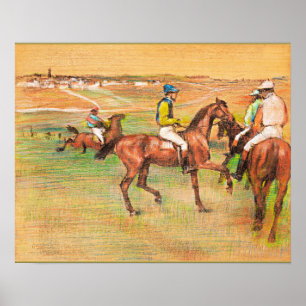 Race Horses, famous painting by Edgar Degas Poster