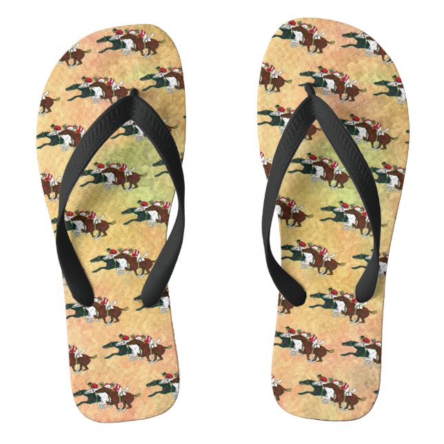 Race Horses Flip Flops (Footbed)