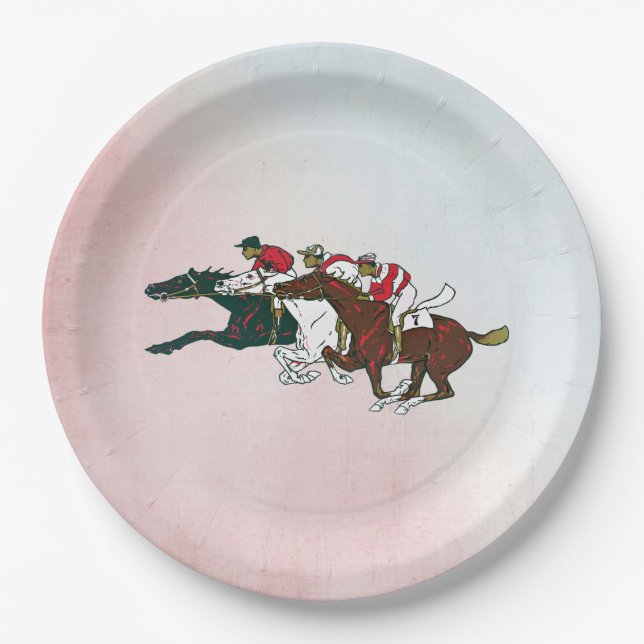 Race Horses Paper Plate (Front)