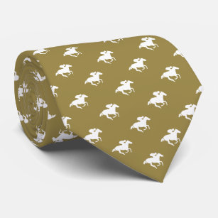 Race Horses Pattern   Graphic Gold Tie
