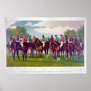 Race Horses Vintage Poster