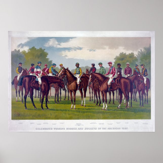 Race Horses Vintage Poster (Front)