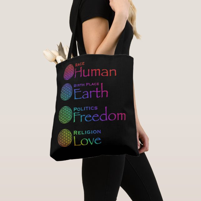Race Human Birthplace Earth Politics Freedom love  Tote Bag (Close Up)