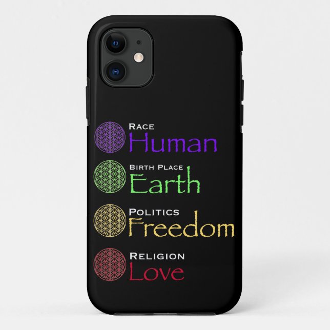 Race: Human Birthplace: Earth Politics: Freedom Re Case-Mate iPhone Case (Back)