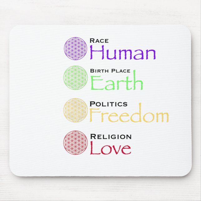 Race: Human Birthplace: Earth Politics: Freedom Re Mouse Pad (Front)
