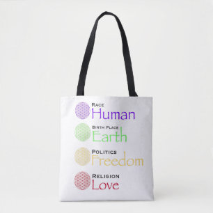 Race: Human Birthplace: Earth Politics: Freedom Re Tote Bag
