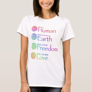 Race: Human Birthplace: Earth Politics: Freedom  T-Shirt