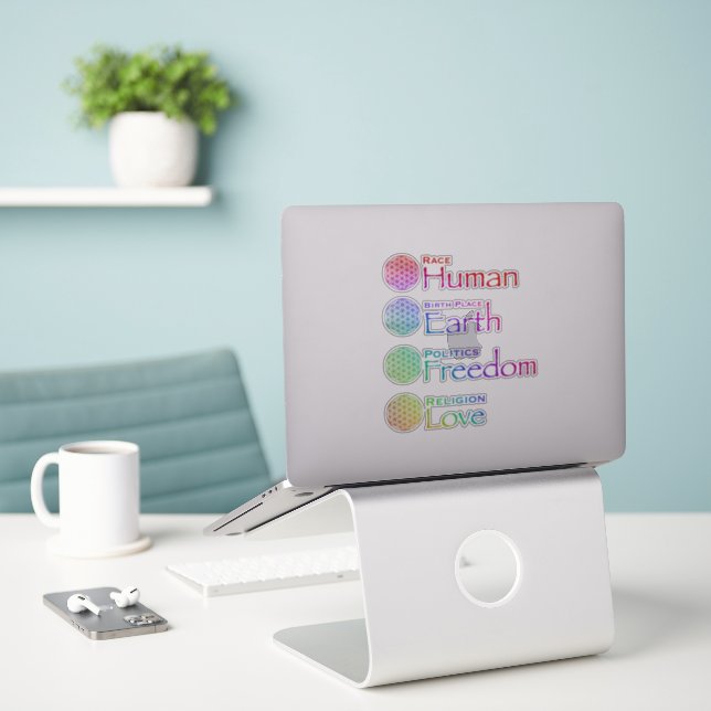 Race human religion love politics freedom  sticker (Laptop On Desk)