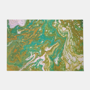Race Is On 3 Cool Yellow Green Abstract Door Mat