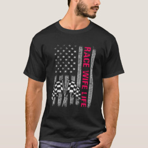Race Life Racing Racer Mum American Usa Flag T-Shirt