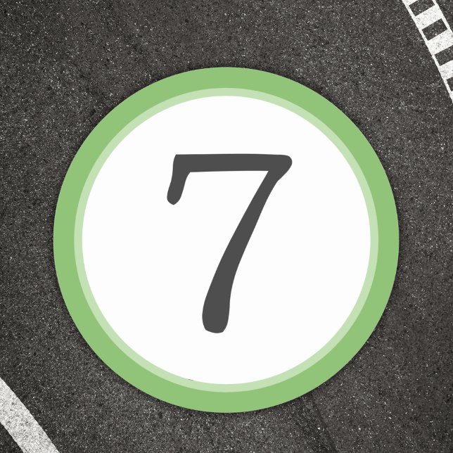 Race number classic round sticker (Creator Uploaded)