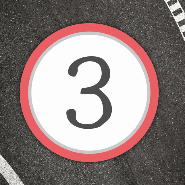 Race number classic round sticker (Creator Uploaded)