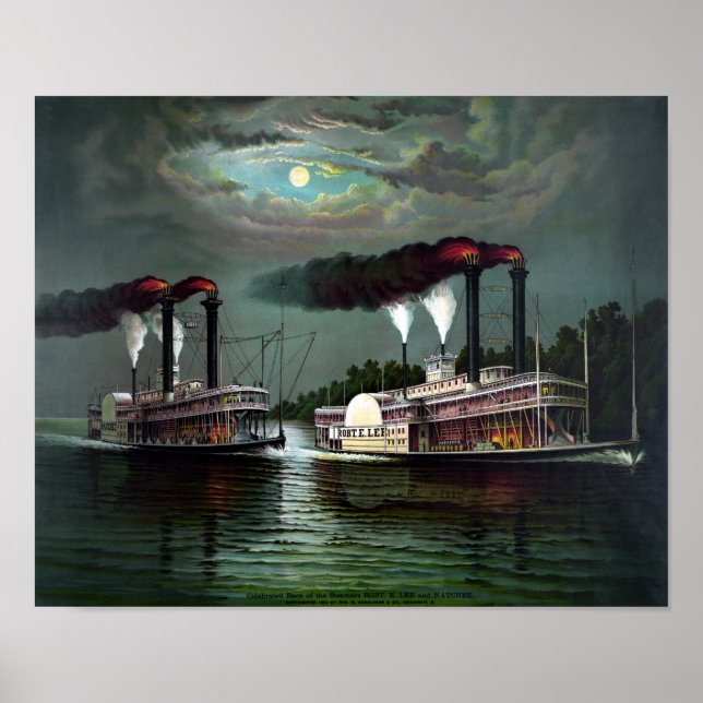 Race Of Steamers Robt. E. Lee and Natchez Poster (Front)