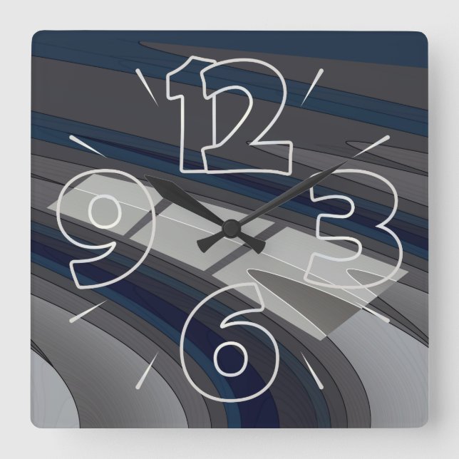 Race on blue gray track square wall clock (Front)