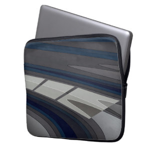 Race on blue grey track laptop sleeve