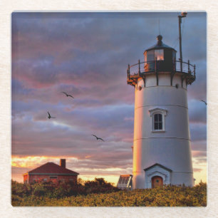 Race Point Lighthouse Glass Coaster