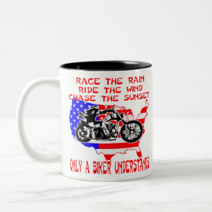 Race Ride Chase Only A Biker Understands # Two-Tone Coffee Mug