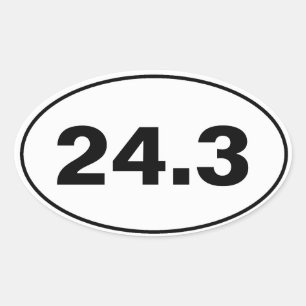 Race Run Finish Time - Oval Sticker