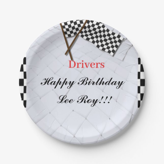 Race to Victory Theme Paper Plate (Front)