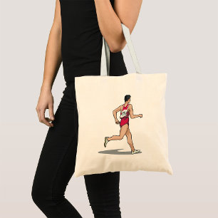 Race Walker Athlete Sports Runner in Motion  Tote Bag