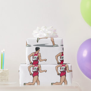 Race Walker Athlete Sports Runner in Motion  Wrapping Paper