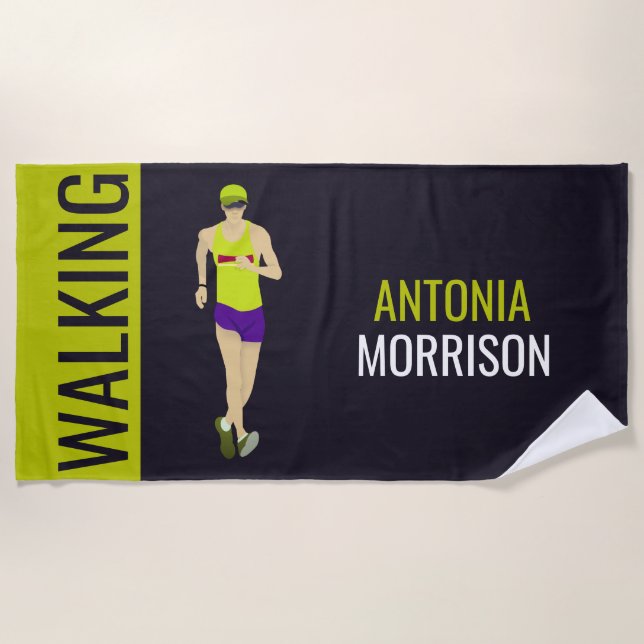 Race Walking Beach Towel (Front)
