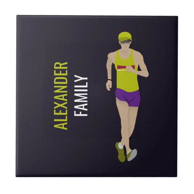Race Walking Ceramic Tile (Front)