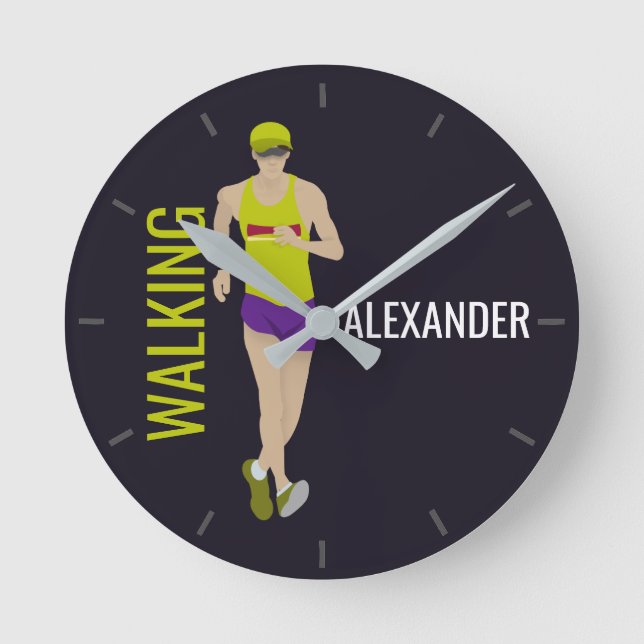 Race Walking Round Clock (Front)