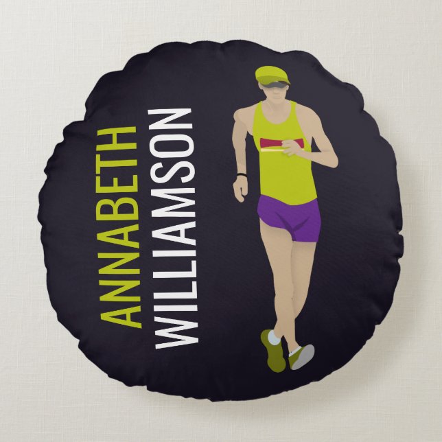 Race Walking Round Cushion (Front)