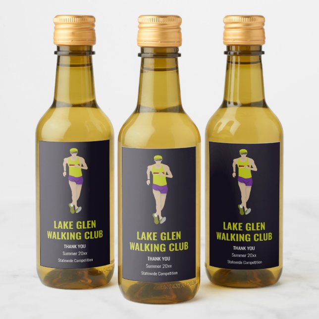 Race Walking Wine Label (Bottles)