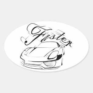 Racecar in tribals oval sticker