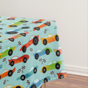 Racecar pattern car birthday party tablecloth